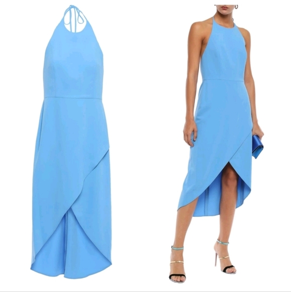 Alice + Olivia Dresses & Skirts - Alice + Olivia Kristy Halter High Low Dress Blue Size 10 NWT $330